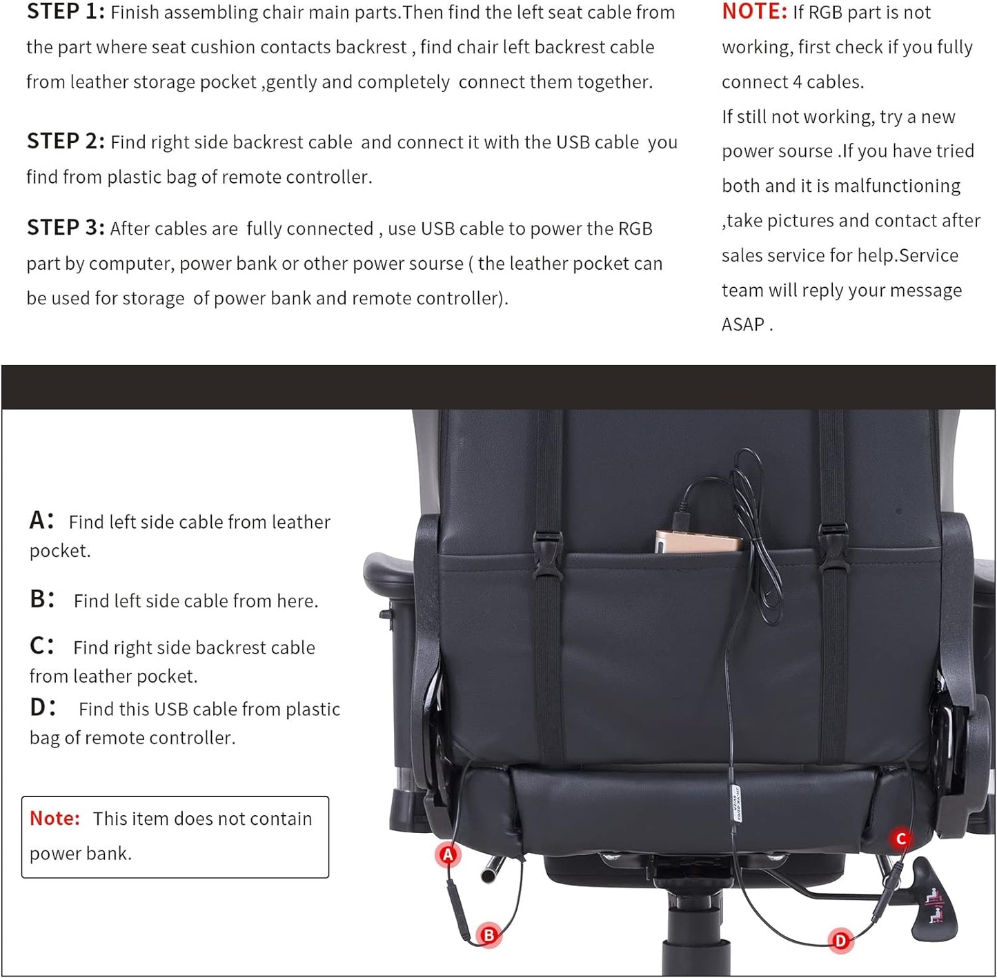 RGB Gaming Chair with Massage and Footrest Large Ergonomic Computer Desk Chair Video Gaming Chair with LED Light Effect Adjustable Reclining Gamer Chair