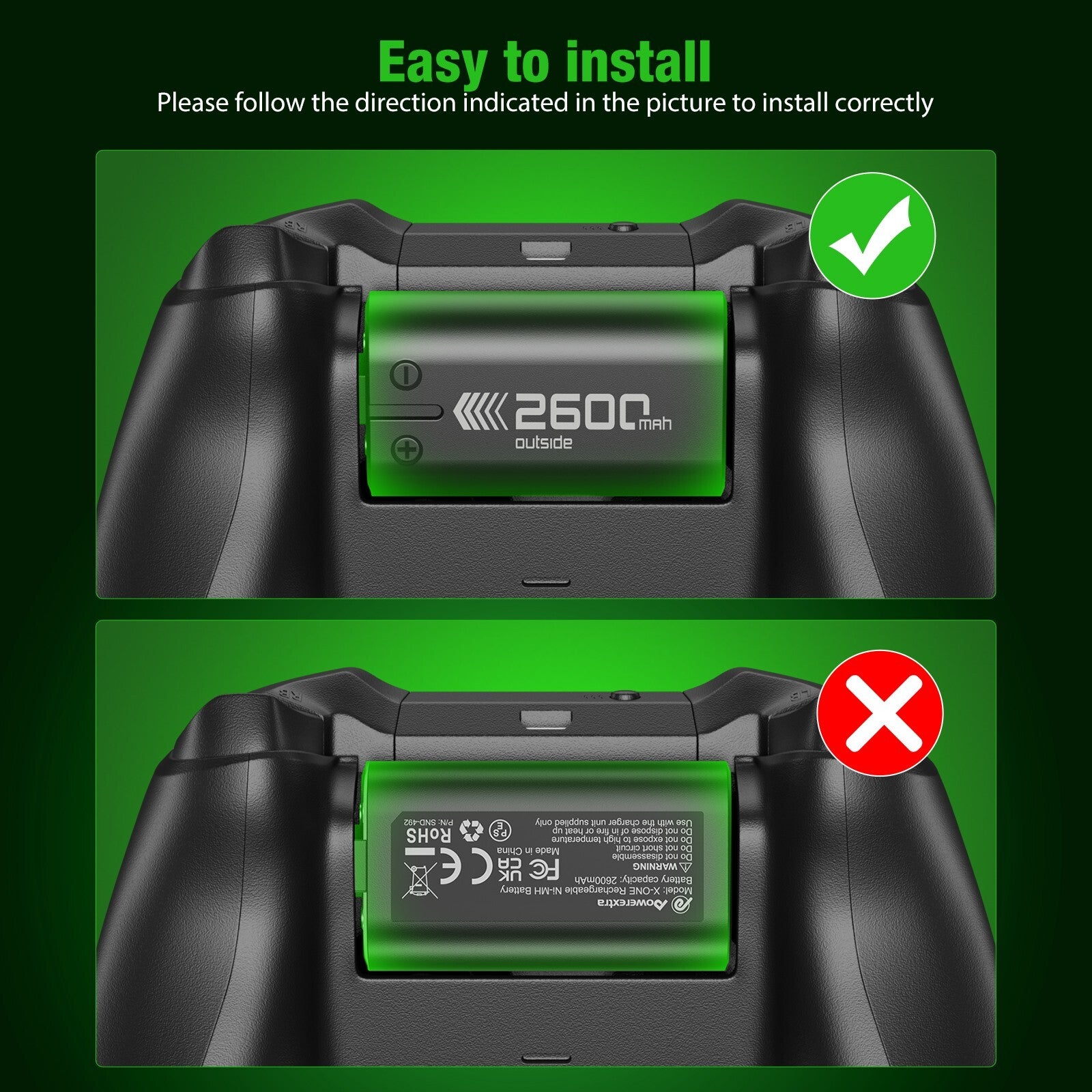 Rechargeable Battery Pack& Controller Charging Dock for Xbox One Xbox Series S/X