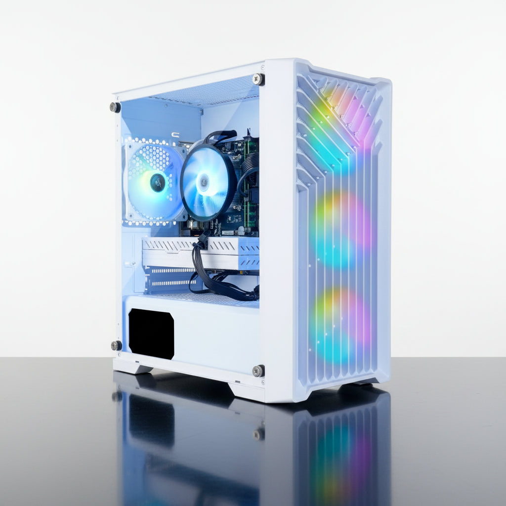 Eclipse ATX Gaming Desktop, Intel Core I7-4790, 16GB RAM, 1TB SSD + 1TB HDD, White