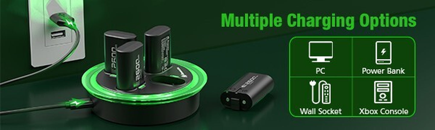 Rechargeable Battery Pack& Controller Charging Dock for Xbox One Xbox Series S/X